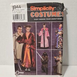 Simplicity Costumes Uncut Sewing Pattern 8944 Robe Star Wars Ninja Jedi Geisha